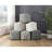 Modern Faux Fur Square Pouf, Non-slip Floor Mark, Zippered, 300lbs Weight Capacity Pouf In Fur, Aspect,