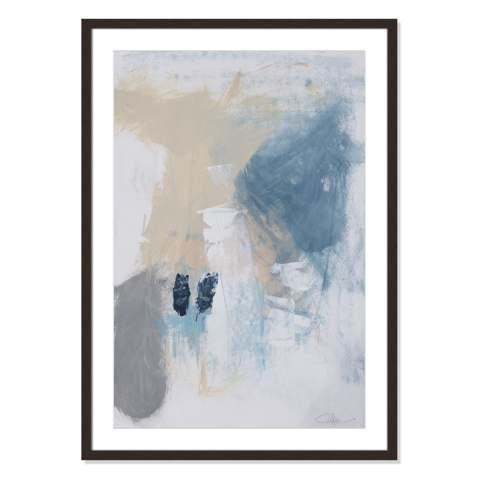 Runa "Coastal Carnival II" Print, Walnut Single Picture Framed Paper, White, 35.5" H x 25.5" W x 1.25" D