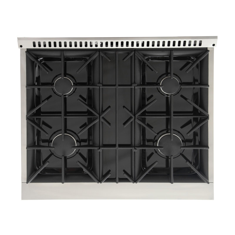 30" 4.2 cu. ft. Freestanding Gas Range with Convection Oven, Natural Gas, Black