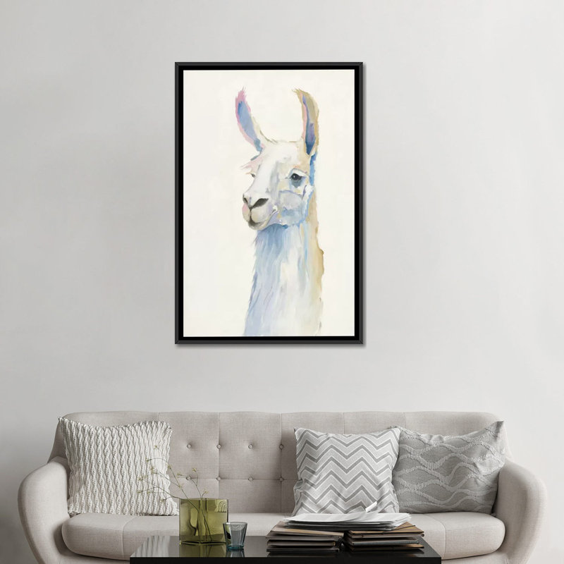 « bianca » par avery tillomon, peinture sur toile, H 26 po x l 18 po x P 1,5 po, Toile avec cadre noir, Pas de tapis