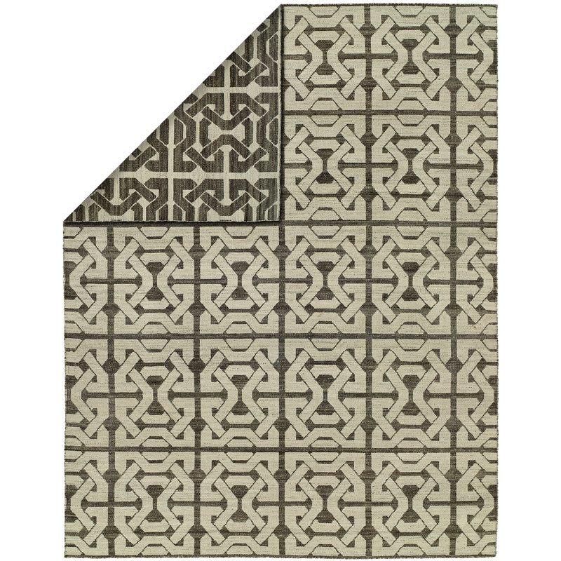 Wool Geometric Area Rug, Rectangle 9' x 12'