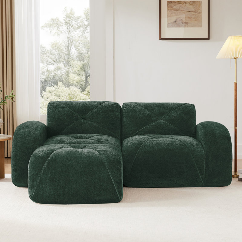 Canapés modernes en forme de L, design ergonomique, vert