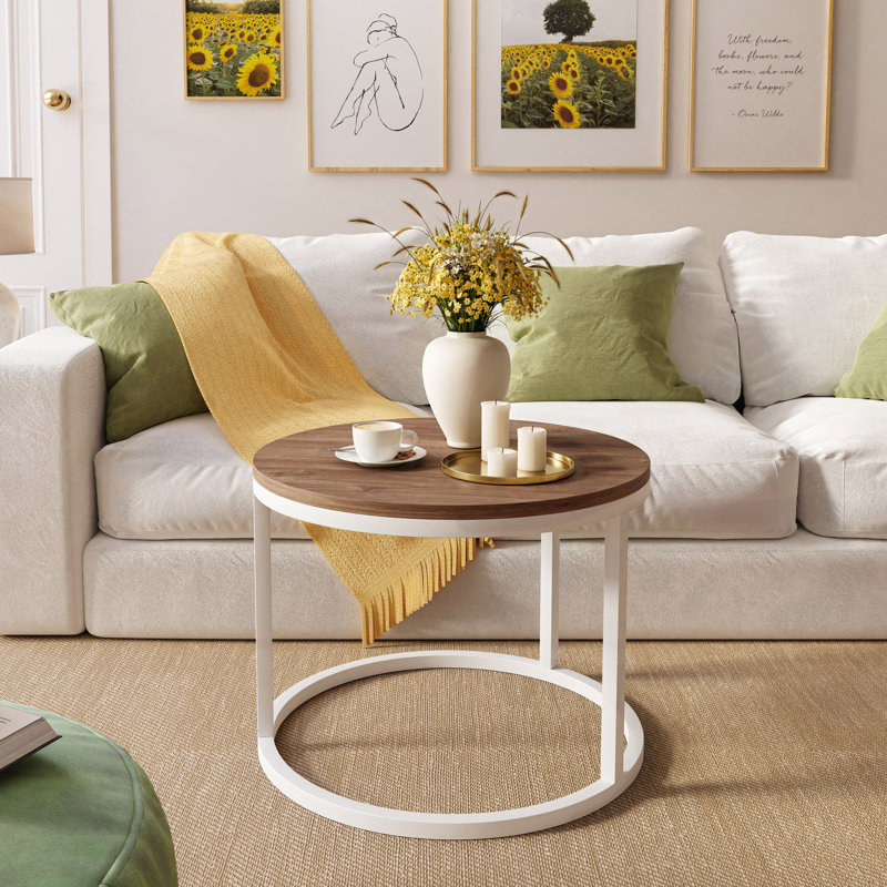 Candance Frame Coffee Table, Stirling Oak, White