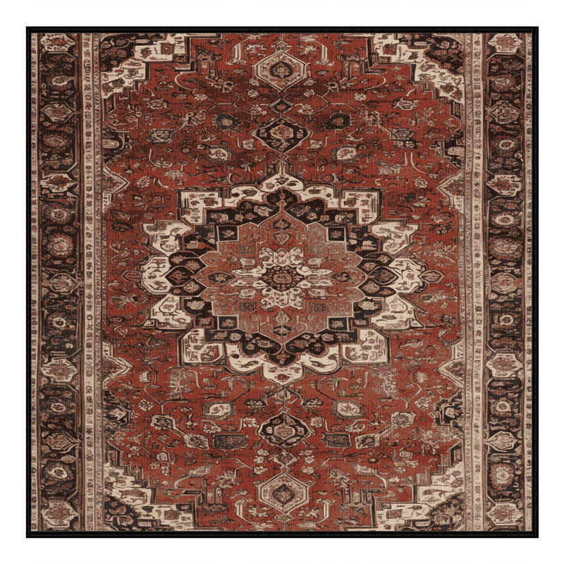 Tapis brun lavable à la machine, Carré 4 pi