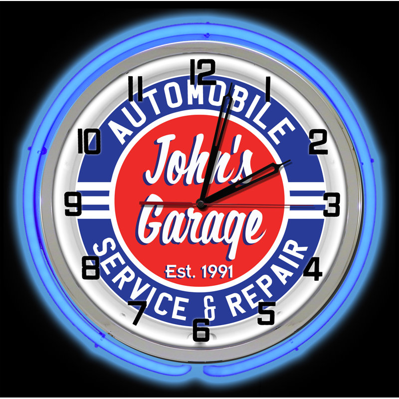 Horloge murale de garage, Bleu