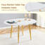 Table de salle à manger extensible ronde avec plateau en panneau de fibres à densité moyenne blanc et pieds en métal doré