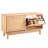 Entryway Shoe Bench, 39.4 x 11.8 x 20.9 Inch Rattan-Like Shoes Bench with 2 Flip Drawers, 300lbs Shoe Storage Rack with 4 Compartments and 2 Rattan Doors, for Hallway, Living Room, Bedroom