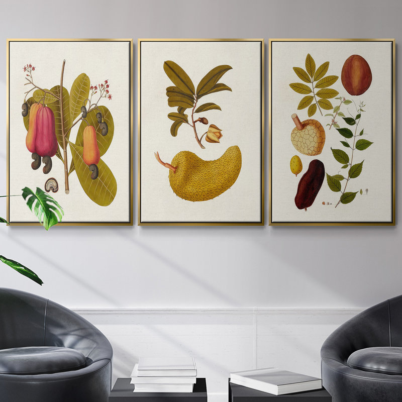 Ensemble de 3 pièces encadrées sur toile Belle Bauce, H 27 po x l 54 po, Or