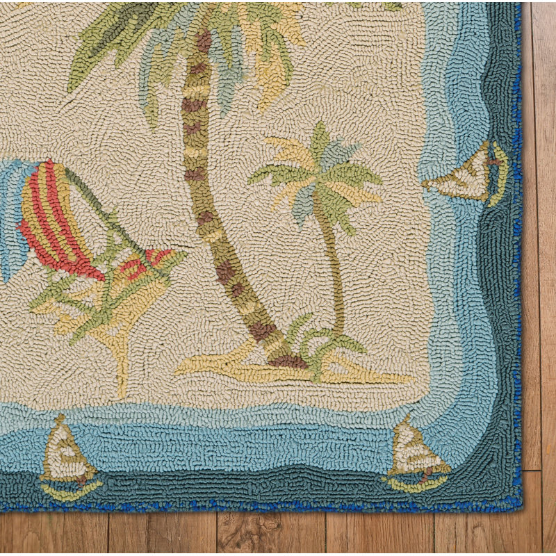 Tapis beige crocheté à la main, Rectangle 8 pi x 11 pi