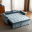 Canapé-lit de 56,9 po avec coussin réglable, chargeurs et poches latérales, 2 ports réversibles bleus, poches pratiques pour porte-téléphone