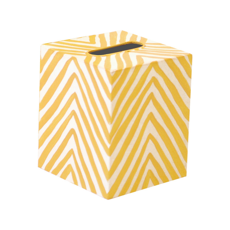 Housse pour boîte en tissu zèbre, Jaune