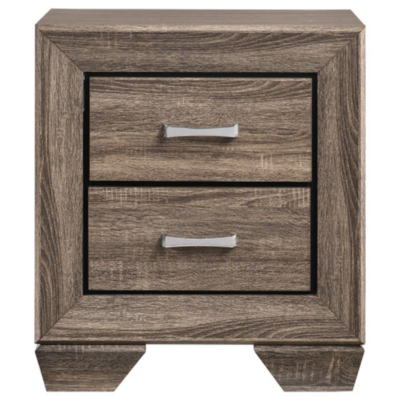 Copper 2-Drawer Rectangular Nightstand - Sleek Bedroom Accent, taupe