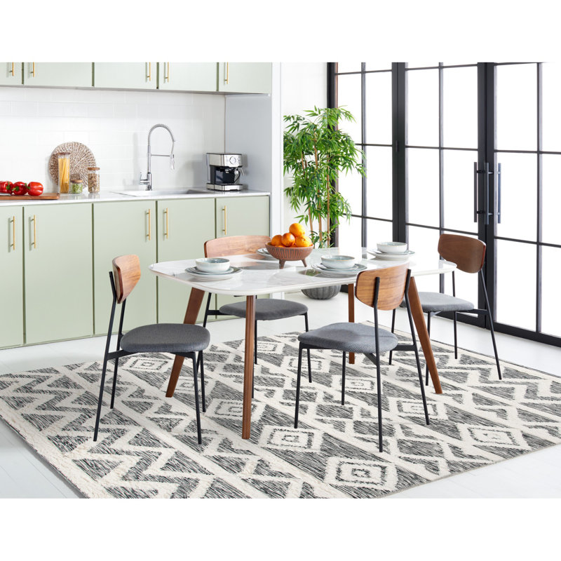 Tapis en laine tissé à la main Davila, Rectangle 8 pi x 10 pi