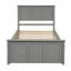 Lit plateforme simple avec 2 tiroirs sur roulettes, gris, bois massif et rangement gris-1159481770