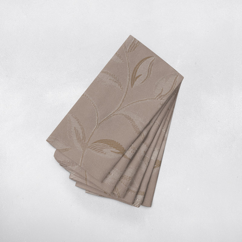 Vines Jacquard 6Pk Napkin Set - Nickel, Taupe