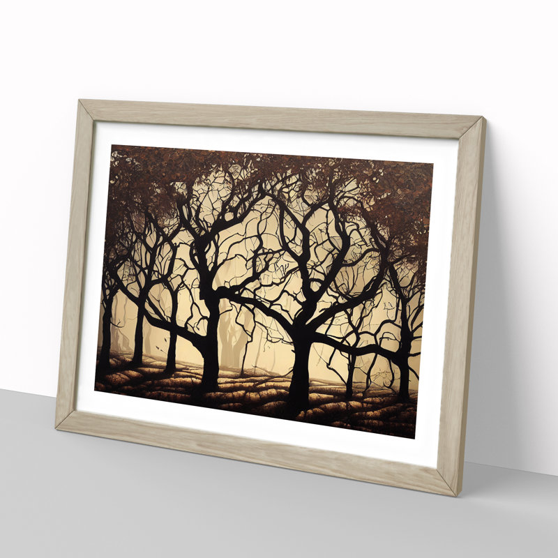 Awesome Tree Forest - Framed Print, 46cm H x 64cm W x 2cm D, Oak