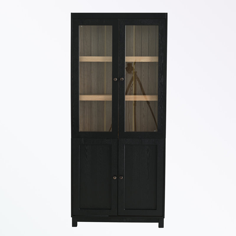 Cabinet with Double Glass Doors and shelves