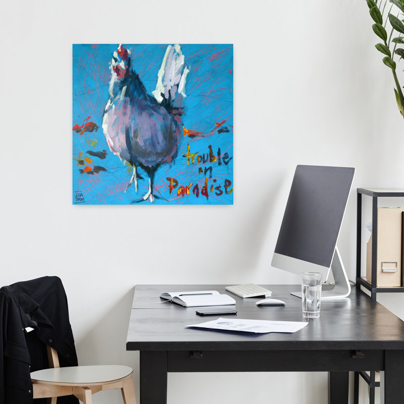 Trouble In Paradise, art animalier contemporain, H 18 po x l 18 po