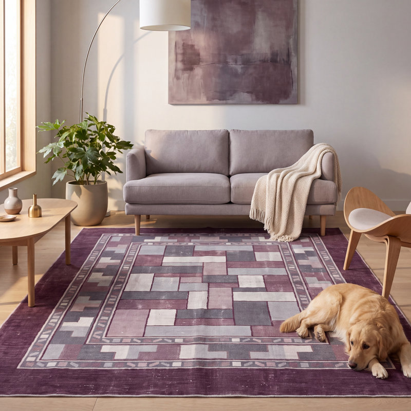Tapis Ellington Modern à motif mosaïque mouchetée abstraite gris et blanc, lavable à la machine, antidérapant, à poils courts, pour l'intérieur et l'extérieur, adapté aux animaux domestiques, idéal pour le salon, la chambre, la salle à manger, l'entrée, le corridor ou le bureau.
