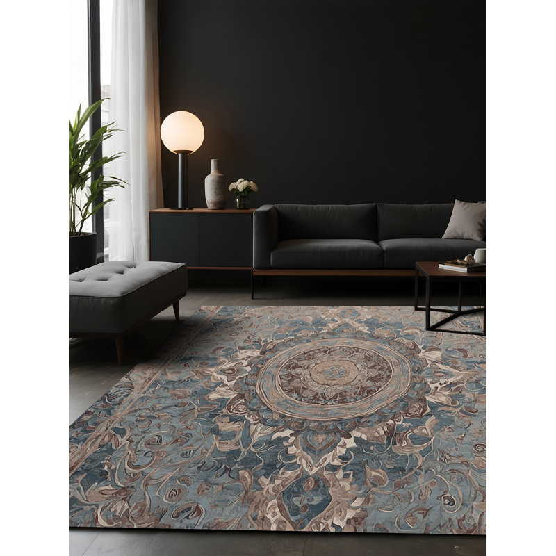 Tapis gris soyeux et moelleux, Carré 3 pi