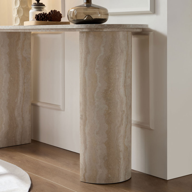 Console 55,25 pouces à motif de faux marbre MARS pour le salon