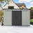 6X8ft Outdoor Resin Storage Shed With Transparent Windows & Louvered Vents, Plastic Tool Shed With Double Lockable Doors & Sloping Roof, Outside Garden Shed For Backyard, Patio, Lawn, Gray-127339993