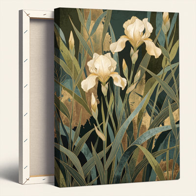 Iris Garden Canvas Wall Art Oil Painting Print Set Of 1