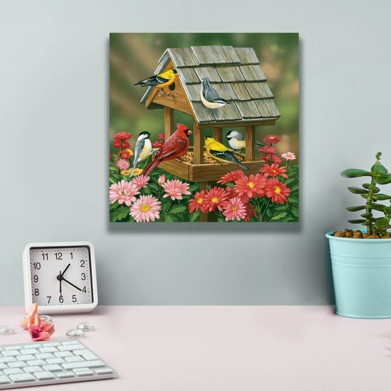«Backyard Birds Fall Feast» par William Vanderdasson, H 12 po x l 12 po x P 0,75 po