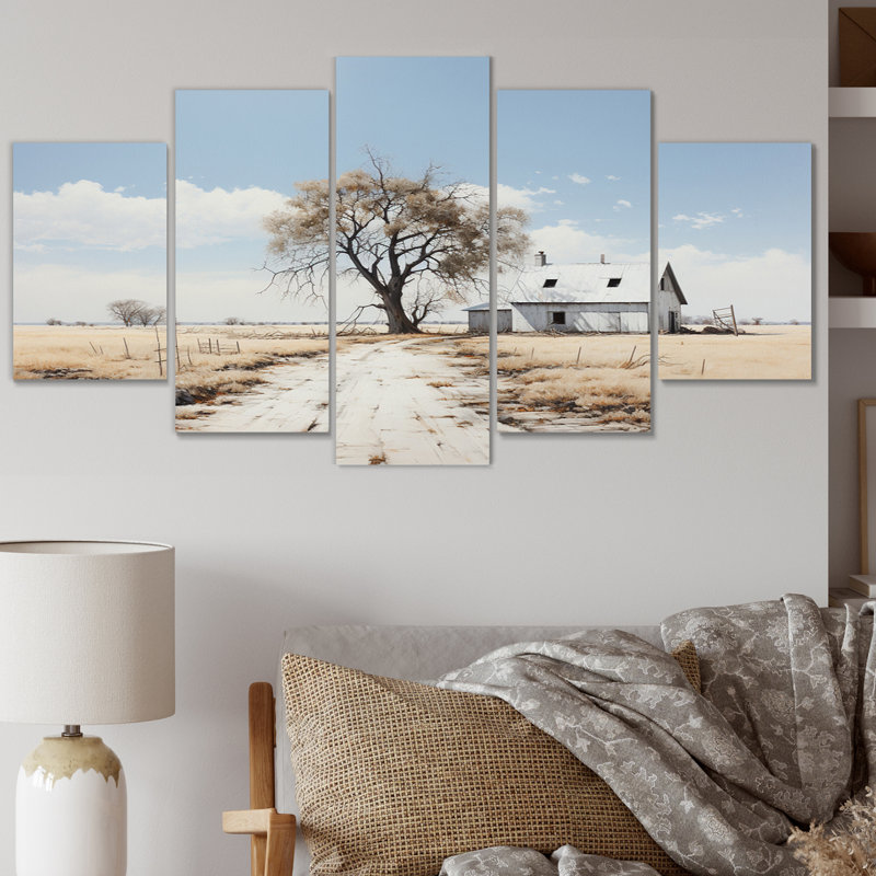 Farmhouse Minimalisme Path IV - ensemble de reproductions d'art en métal Farm