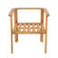 Chaises de patio modernes, structure en teck de bois d'acacia, coussins beiges pour la salle à manger