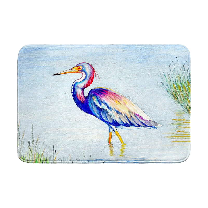Tri-Colored Heron Bath Mat, Single - 24" L x 36" W