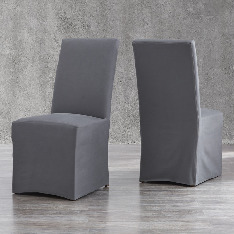 Sela 19.5'' H Cotton Upholstered Parsons Chair, Platinum Gray