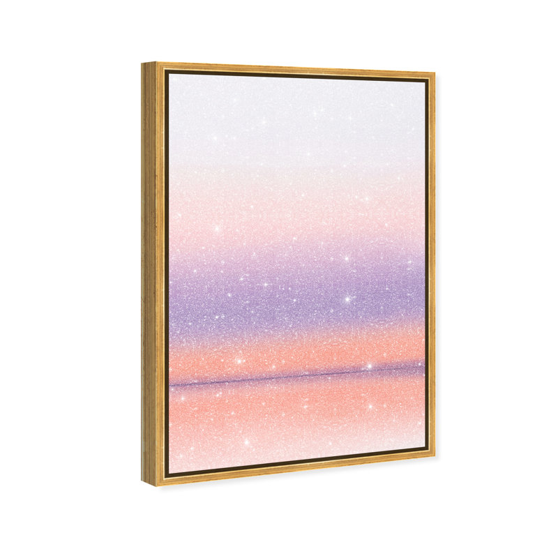Peach Coastline Print by Oliver Gal, 37"H x 25"W, Gold Floater Frame