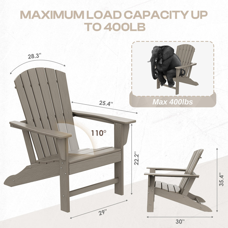 Hdpe Outdoor Adirondack Chair, Wood