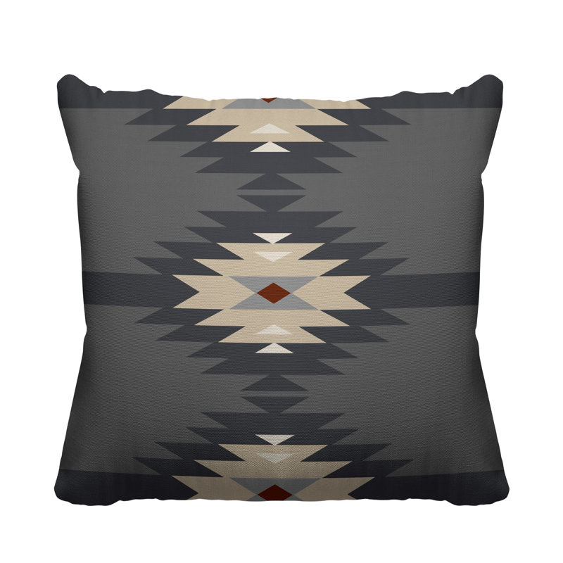 Coussin décoratif intérieur / extérieur Onida Southwestern, gris, L 17 po x H 17 po