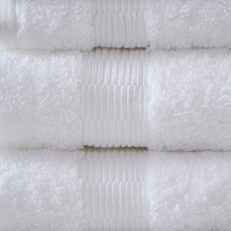 100% Egyptian Cotton 6 Piece Towel Set, White