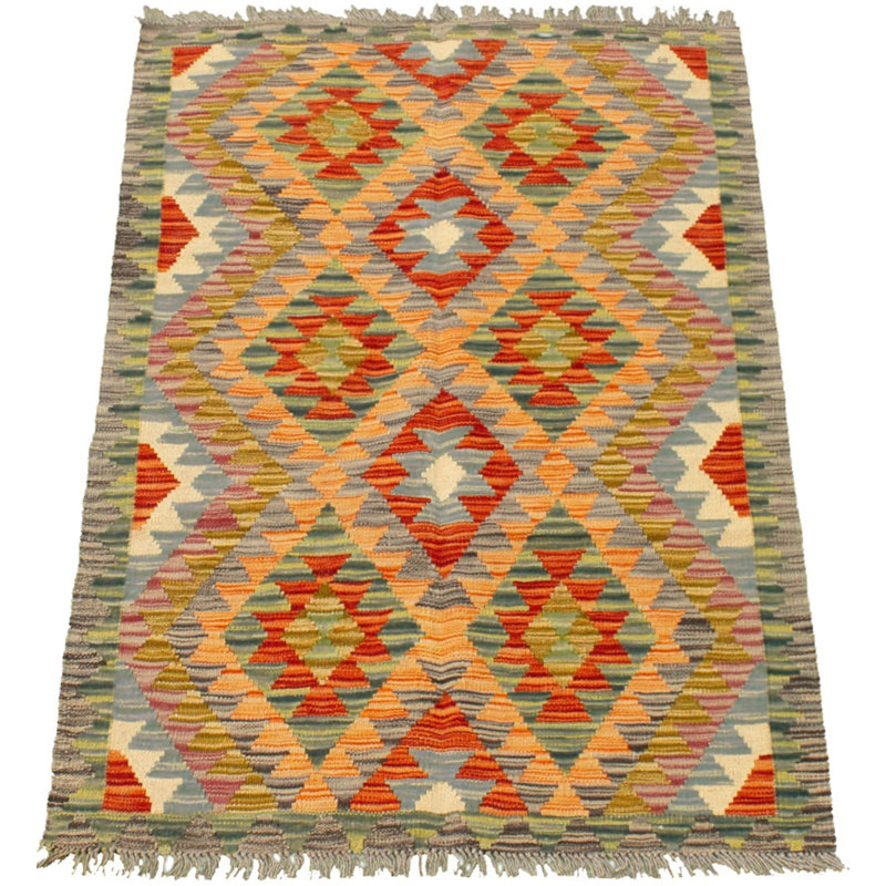 Tapis décoratif en laine de conception unique noué à la main New Age 3 pi 2 po x 5 pi 1 po Botju
