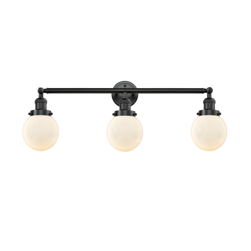 Éclairage de salle de bain à intensité variable 3 lumières Clementina, Blanc mat, Bronze huilé, Ampoule non incluse