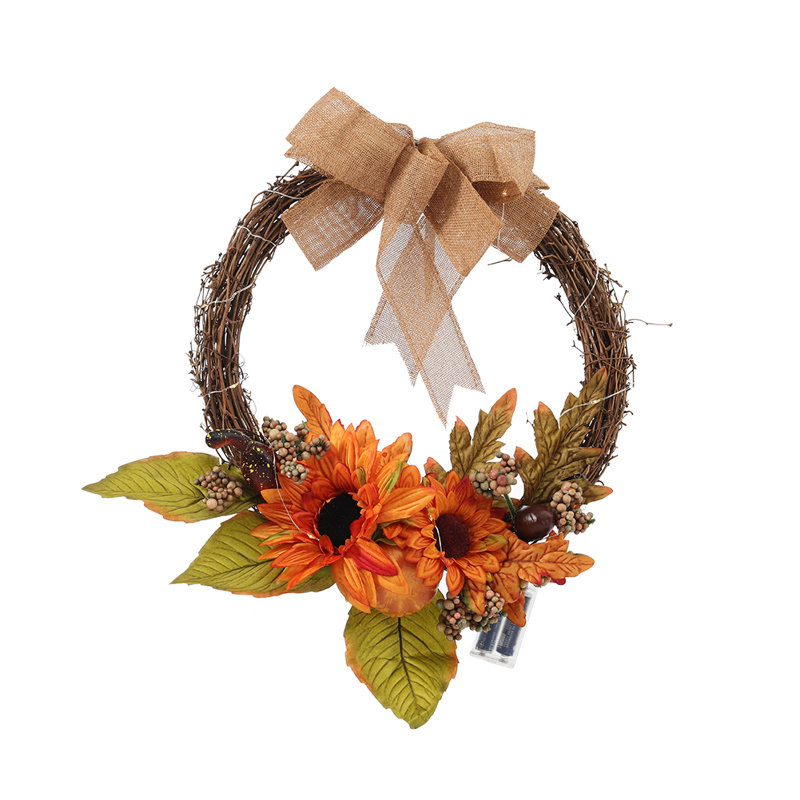 Faux Lighted Plastic 35cm Wreath