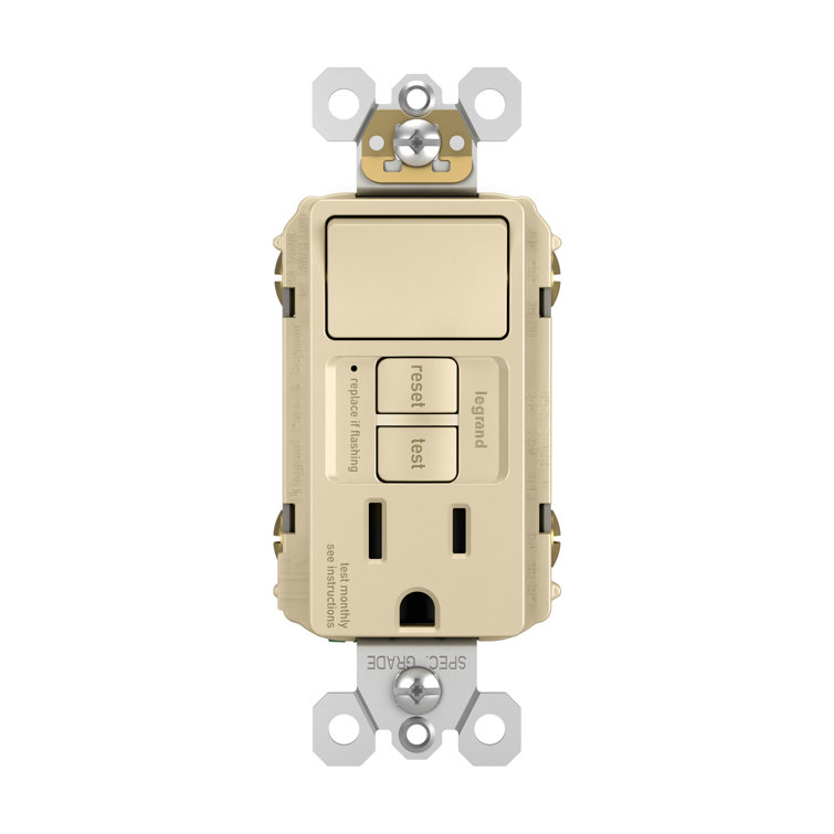 radiant 15 Amp Combination Self Test Tamper Resistant Single GFCI Outlet and Single Pole Switch