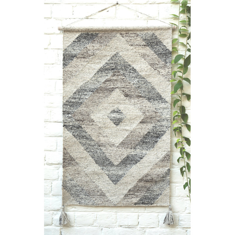 Crochet mural en coton avec tige Kilim