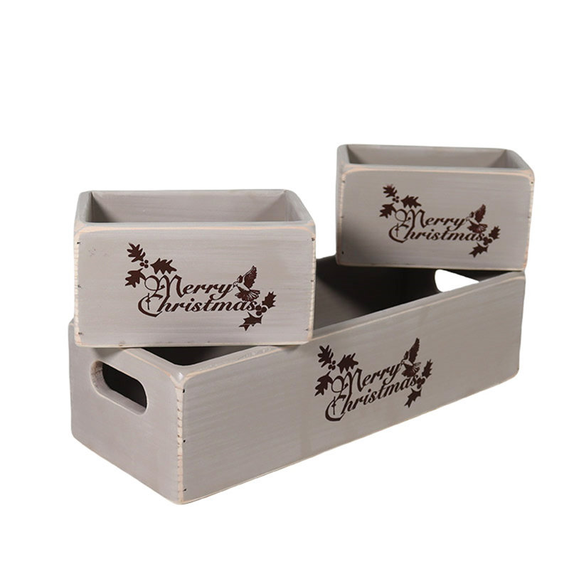 Aniyja 4 Piece Handmade Wooden Decorative Box Set, Grey