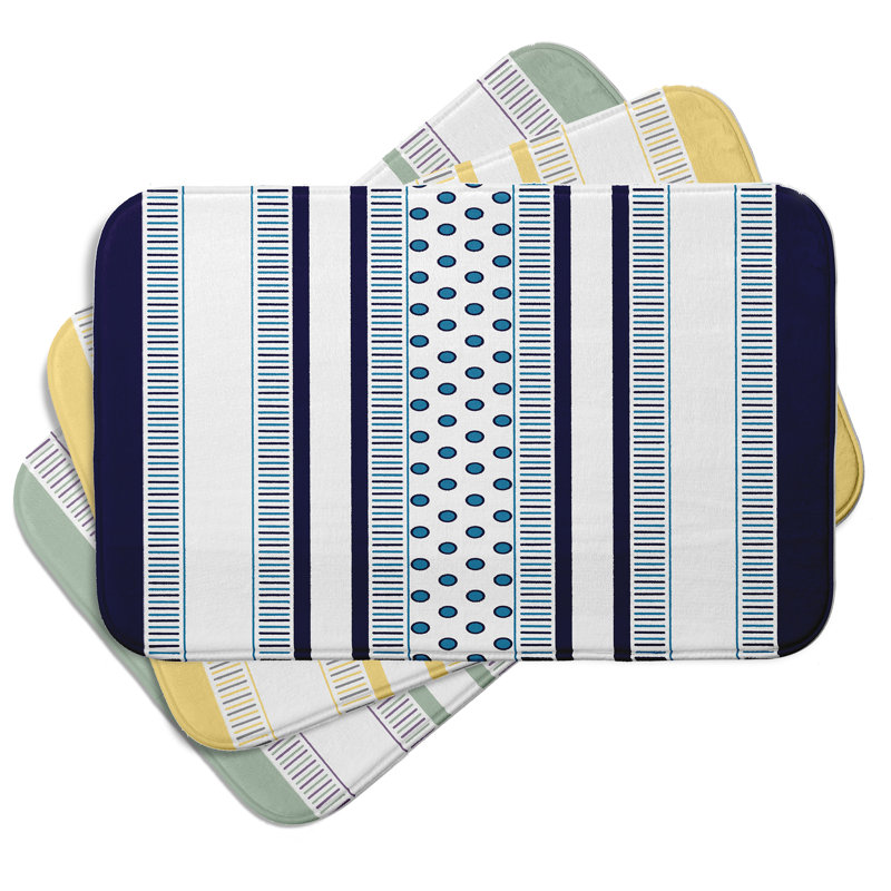 Lukasik Non-Slip Bath Mat, Navy Blue, 17" W x 24" L