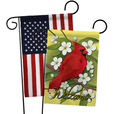 Polyester cardinal à 2 côtés 19 x 13 po drapeau de jardin