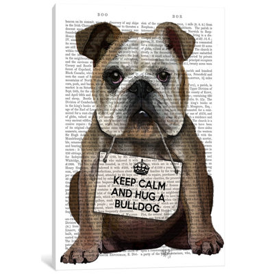 «Hug a Bulldog», impression sur toile