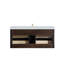 Meuble-lavabo mural 48 po au fini noyer avec armoire en bois massif et comptoir une pièce en acrylique-362338151-362338154