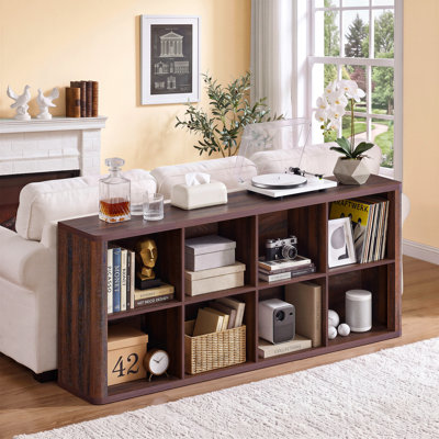 Bibliothèque moderne de 66 cm de hauteur avec 8 cubes, noyer