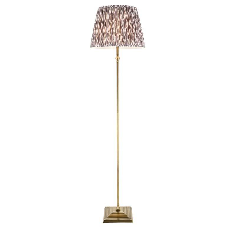 161cm Traditional Floor Lamp, Antique Brass, Grey
