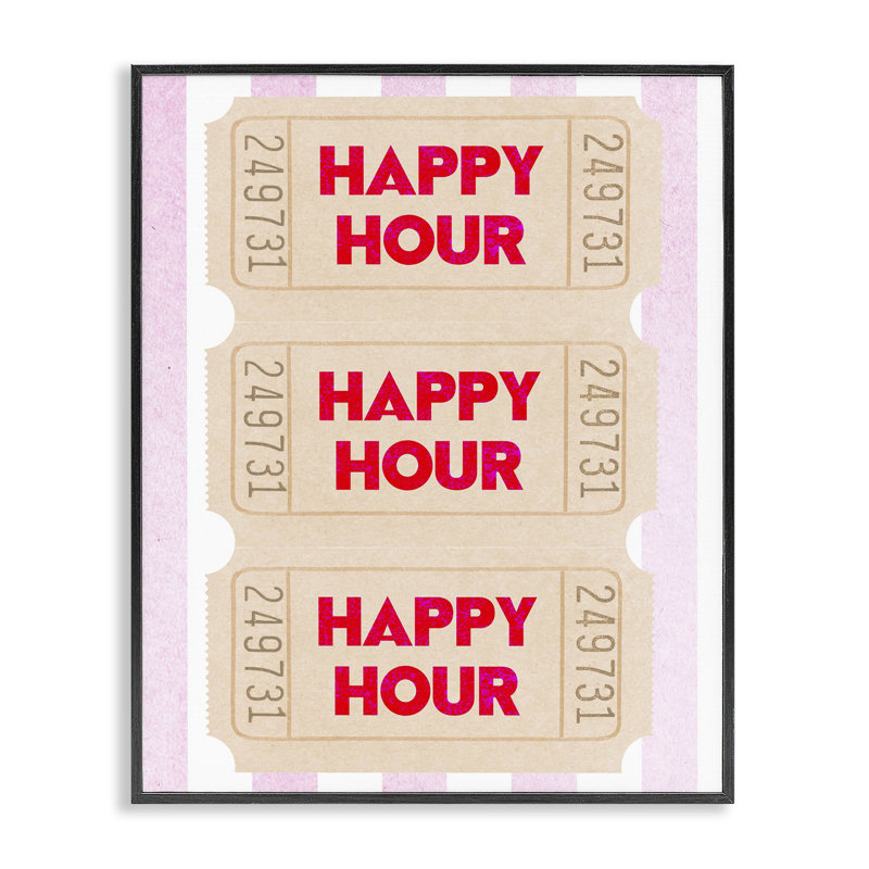 Illustration de giclée encadrée «Happy Hour», par Lil 'Rue, H 20 po x l 16 po, Giclée encadrée noir minuit