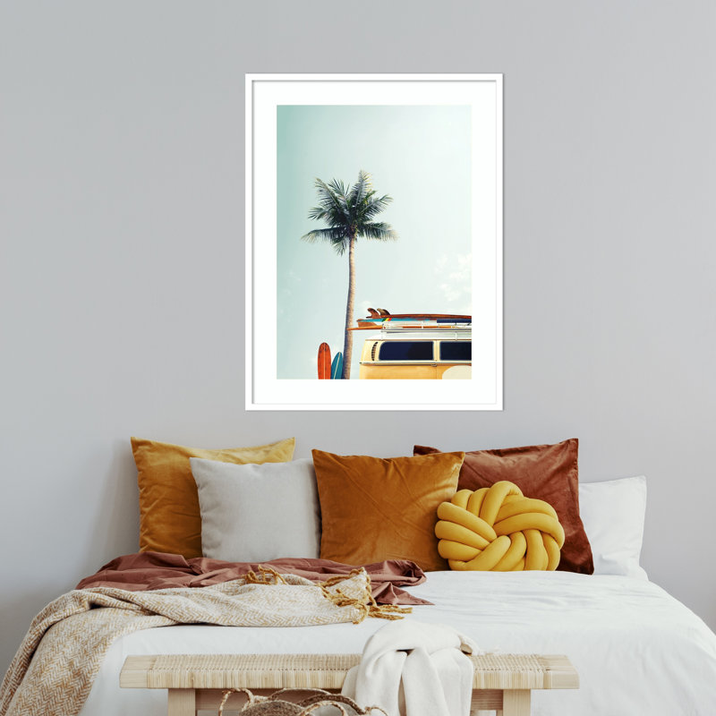Surf Bus Yellow by Design Fabrikken, 37.88" H x 29" W x 0.75" D, Matte White